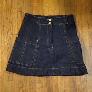 Carven Dark Blue Denim Skirt